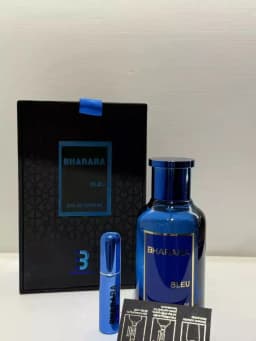 Bharara Bleu Eau De Parfum 3.4Oz/100Ml Fresh Citrus Woody Men's Fragrance with Travel Spray