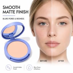 Soft Matte Pressed Powder Compact Oil Control Setting Powder Pore Blurring Lightweight Face Makeup Portable Mirror 3 Shades