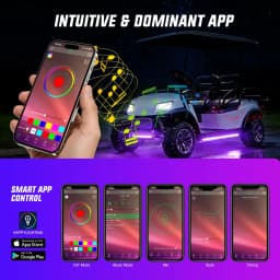 Nilight Golf Cart Underbody Lights Kit RGB Multi-Mode LED Neon Accent Lighting Lamp APP Remote Control Sound Active Music Sync