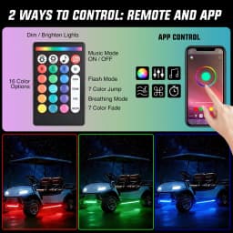 Nilight Golf Cart Underbody Lights Kit RGB Multi-Mode LED Neon Accent Lighting Lamp APP Remote Control Sound Active Music Sync