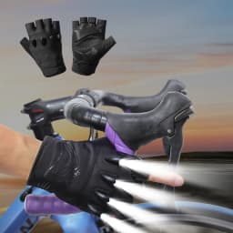 DAYWOLF Led Gloves Mountain Hiking Cycling Fishing Outdoor Night Sports Anti Slip Lighting Touch Screen Half Finger Men Green