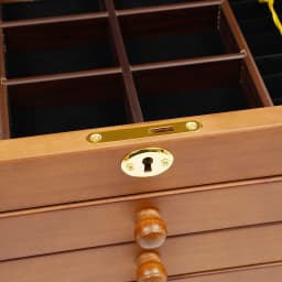 6 Tiers Wooden Jewelry Storage Box - Vintage Jewelry Organizer with Mirror and Lock for Earrings Rings Necklaces Watches