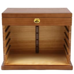 6 Tiers Wooden Jewelry Storage Box - Vintage Jewelry Organizer with Mirror and Lock for Earrings Rings Necklaces Watches