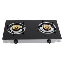 Modern 2 Burners Portable Gas Stove 3.5KW LPG Tempered Glass Countertop Gas Cooker Piezoelectric Ignition 65% Thermal Efficiency
