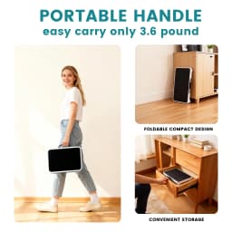 JHK Foldable 1-Step Ladder with Carrying Handle Non-Slip Platform Rubber Feet 330lbs Capacity Sturdy Metal for Kitchen Home