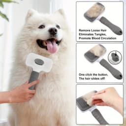 1pc Gentle Dog & Cat Grooming Brush - 1-Touch Detangling/3-Minute Deshedding, Ergonomic Handle, , Easy Clean,Pet Products