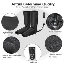 SEJOY Leg Air Compression Massager for Foot Heat,Air Compression Calf Massage & Thigh Massage,Handheld Controller 3 Modes