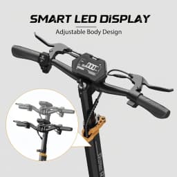Electric Scooter for Adults with Seat, 800W Motor, 48V 18.2Ah Battery, Up to 34 Miles Range, 10" Off-Road Tires, Foldable E Scooter, LED Display, Disc Brakes
