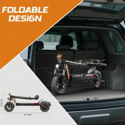 Electric Scooter for Adults with Seat, 800W Motor, 48V 18.2Ah Battery, Up to 34 Miles Range, 10" Off-Road Tires, Foldable E Scooter, LED Display, Disc Brakes