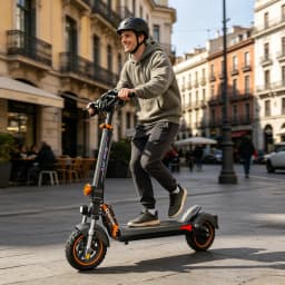 Electric Scooter for Adults with Seat, 800W Motor, 48V 18.2Ah Battery, Up to 34 Miles Range, 10" Off-Road Tires, Foldable E Scooter, LED Display, Disc Brakes