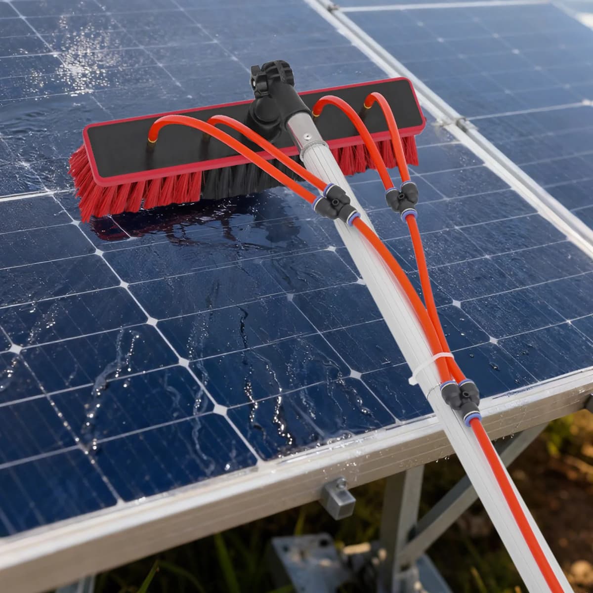 Window Cleaning System Cleaning Brush & Pole Cleaning Kit for Solar Panel and Outdoor Window Cleaning Kit 7/8/10 Meter