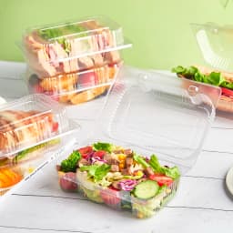 50 Pcs Multi-Purpose Clear Plastic Boxes - Disposable Containers for Fruit Salad Sushi Dessert Takeout Party Picnic