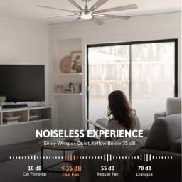 Ceiling Fans with Lights 60 Inch Ceiling Fan and Remote 3CCT 6 Speeds Reversible Quiet DC Motor Ceiling Fan for Living Room Far