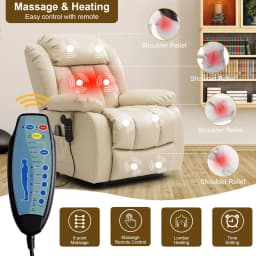 Dual Motor Large Power Lift Recliner Chair for Elderly with Heat and Massage,Lay Flat Lift Chairs Recliners for Seniors Infinite