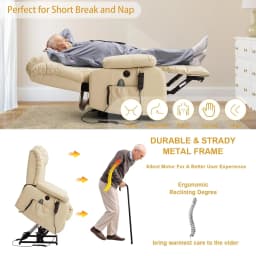 Dual Motor Large Power Lift Recliner Chair for Elderly with Heat and Massage,Lay Flat Lift Chairs Recliners for Seniors Infinite