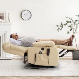 Dual Motor Large Power Lift Recliner Chair for Elderly with Heat and Massage,Lay Flat Lift Chairs Recliners for Seniors Infinite