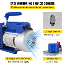 SucceBuy 3CFM 1/4HP Single Stage Air Vacuum Pump HVAC R134a R12 R22 R410a A/C Refrigeration Kit AC Manifold Gauge R134 Can Tap