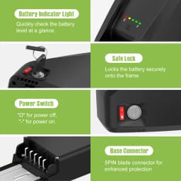 [US Direct ] Hailong Max 48V 30AH 52V 25AH 20AH Battery Ebike High Capacity Battery 40A BMS Downtube Pack 21700 Lithium Cells