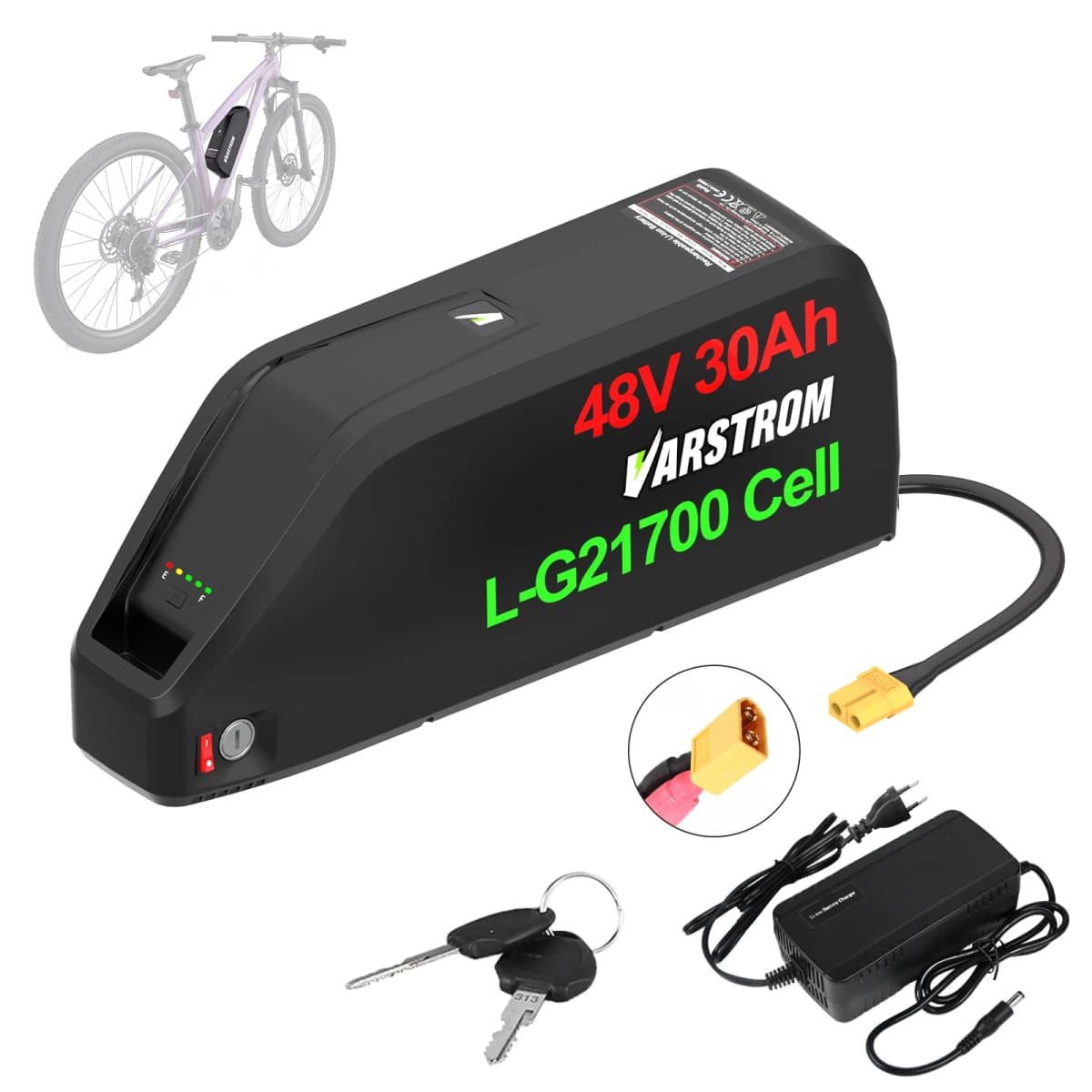 [US Direct ] Hailong Max 48V 30AH 52V 25AH 20AH Battery Ebike High Capacity Battery 40A BMS Downtube Pack 21700 Lithium Cells