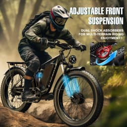 FENGQS Q8 PLUS 6000W 5000W Dual Motor Mountain Electric Vehicle 60V1200WH Large Battery, 100 Kilometer Range, Hydraulic Disc Brake with Turn Signal, Electric Bicycles, Commuting, Boys, Fat Tires, Detachable Batteries. Full Shockingproof Frame