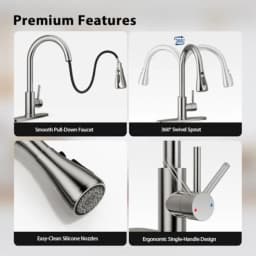 High Arc Stainless Steel Single Handle Kitchen Faucet with Pull Down Sprayer for Farmhouse Sink Laundry Room Camper RV Bar 1 or