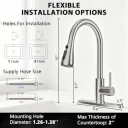 High Arc Stainless Steel Single Handle Kitchen Faucet with Pull Down Sprayer for Farmhouse Sink Laundry Room Camper RV Bar 1 or
