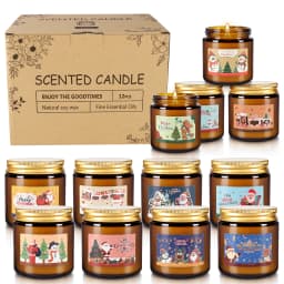 12-Pack Christmas-Themed Apothecary Bottle Scented Candles for Home Decor And Atmosphere Relaxation