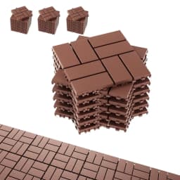 Interlocking Deck Tiles, Patio Deck Tiles, 44 Pack Deck Tiles Interlocking Outdoor All Weather, 12'x12', 8 Slat, 44 Sq. T, Highl