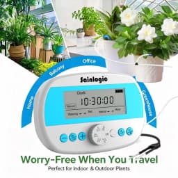 Sainlogic Drip Irrigation Kit, Auto Plant Watering System, Anti-Siphoning Device, 15 Pots DIY Timer Pump for Indoor Garden