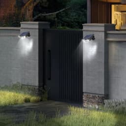 FAMCDC Solar Flood Light 4 LED Wall Light Motion Sensor Security Spot Wall Street Yard Outdoor Patio Lamp Garden Lighting