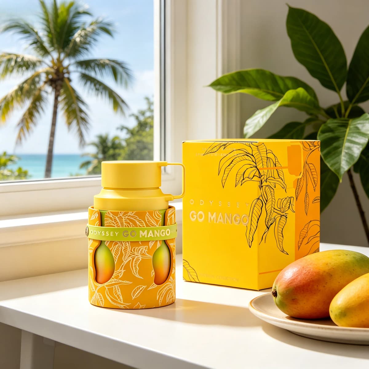 Armaf Odyssey Go Mango Eau De Parfum Spray - Tropical Fruity Woody Amber Vanilla Long-Lasting Unisex Fragrance Collection