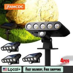 4 Pcs Solar Outdoor Spotlights Lawn Flag Lights Landscape LED Ground Lights Suitable For Gardens Trees And Courtyards Pathway