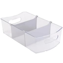 Clear Wide Closet and Laundry Organizer Bin with Dividers