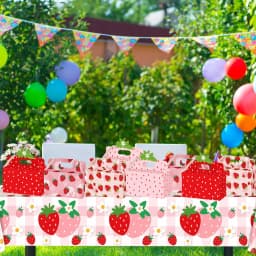 10/15/22pcs Strawberry Party Gift Boxes, Cute Fruit Gift Boxes, Folding Paper Candy Boxes, Suitable for Sweet Strawberry Birthday Parties/Baby Baptism Parties As Decoration Items