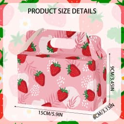 10/15/22pcs Strawberry Party Gift Boxes, Cute Fruit Gift Boxes, Folding Paper Candy Boxes, Suitable for Sweet Strawberry Birthday Parties/Baby Baptism Parties As Decoration Items