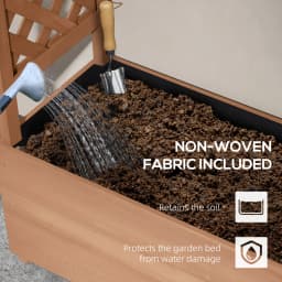 70.75inch Elevated Garden Planter with Stand, Hanging Roof, and Drainage Holes