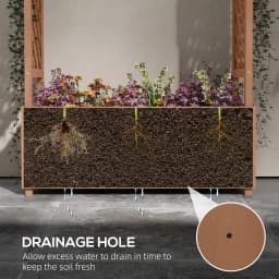 70.75inch Elevated Garden Planter with Stand, Hanging Roof, and Drainage Holes