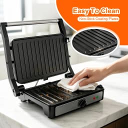 2-Slice Sandwich Maker, 900W Indoor Grill & Panini Press, Adjustable Temperature Control, 180° Flat Opening, Cool-Touch Handle, Kitchen Appliance Gift