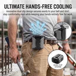 Portable Waist Fan Rechargeable Cooling Fan with Flashlight Neck Hands-Free for Outdoor Indoor Camping Travel As Power Bank