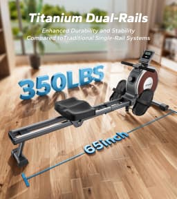 MERACH Rowing Machine Magnetic Rower Machine for Home 16 Levels Quiet Resistance Dual Slide Rail Max 350lb Weight Capacity  R02