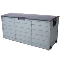 All Weather UV Resin 75 Gallon Outdoor Deck Box with Wheel Patio Backyard Storage Bin for Cushions Garden Tools Pool Toys