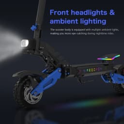 REDDYDY RD2 Electric Offroad Scooter 45MPH Max Speed 3600W Peak Dual Motors Adult Scooter 60V18.2Ah High Capacity Battery 50Miles Max Range 3-riding Modes 10.5" Off-Road Tires Dual Hydraulic Disc Brakes Dual Shock Absorbers NFC Unlocking APP Smart Control