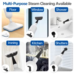 F2 Powerful 6 in 1 Detachable Steam Mop 1300W High Temperature Sanitizing Steamer Pet Family Safe Multi-Surface Cleaning for Floor Carpet Kitchen Bathroom
