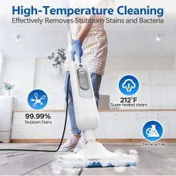 F2 Powerful 6 in 1 Detachable Steam Mop 1300W High Temperature Sanitizing Steamer Pet Family Safe Multi-Surface Cleaning for Floor Carpet Kitchen Bathroom