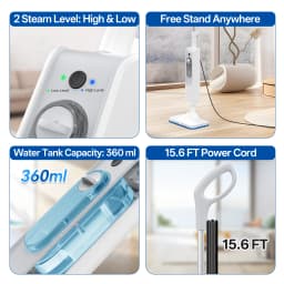F2 Powerful 6 in 1 Detachable Steam Mop 1300W High Temperature Sanitizing Steamer Pet Family Safe Multi-Surface Cleaning for Floor Carpet Kitchen Bathroom