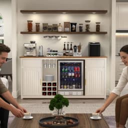 Extra Long Bar Cabinet with ridge Space, ern Wine Liquor Cabinet with Storage and Power Outlet, Buet Sideboard with luted Door H
