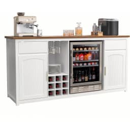 Extra Long Bar Cabinet with ridge Space, ern Wine Liquor Cabinet with Storage and Power Outlet, Buet Sideboard with luted Door H