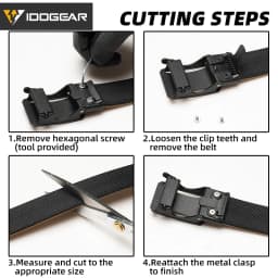 IDOGEAR Tactical Ratchet Belt 1.25” EDC Gun Belt Heavy-Duty Nylon CCW Belts with Quick-Adjust Buckle for IWB/OWB/AIWB Carry 3443
