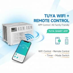 8, 000 BTU Window Air Conditioner for Bedroom Apartment Office, R32 Refrigerant, White, Smart App Remote Control, 3 Fan Modes,