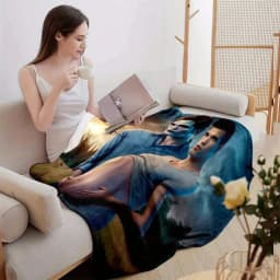 Twilight Saga Edward Bella Throw Blanket - Soft Flannel for Couch, Bed, Office, Camping, Gift for Fans-USA Local Delivery